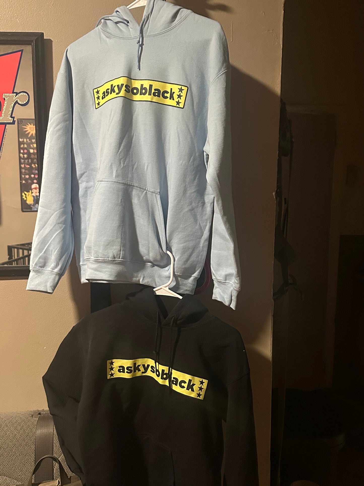 ASkySoBlack Box Logo Hoodies